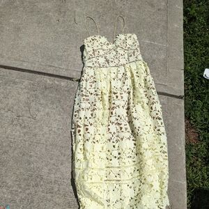 Self-Portrait Lace Dress with Yellow and Cream Accents